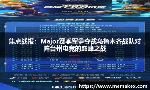 焦点战报：Major赛季军争夺战乌鲁木齐战队对阵台州电竞的巅峰之战